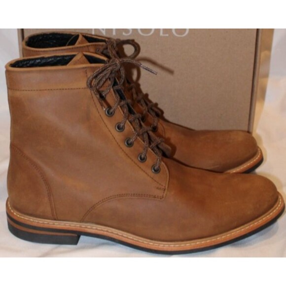 NISOLO MEN'S ALL WEATHER ANDRES SUEDE BOOTS TOBACCO BROWN $280 NWOB - Picture 1 of 6